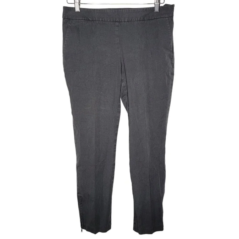 Eileen Fisher Petite Small Gray Slim Ankle Zip Side Zip Women's Pants